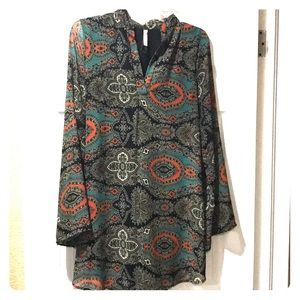 Black, Green, Rust Yahada Tunic.